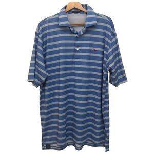 TURTLESON BLUE Stripe Polo, L Size